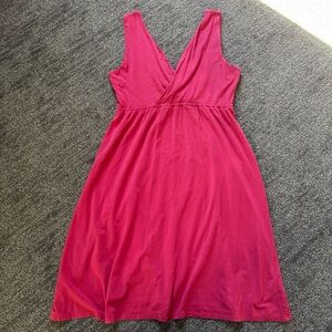 Garnet Hill Vibrant Pink Tank Dress Est. Sz. Medium No Size Tag Summer Casual